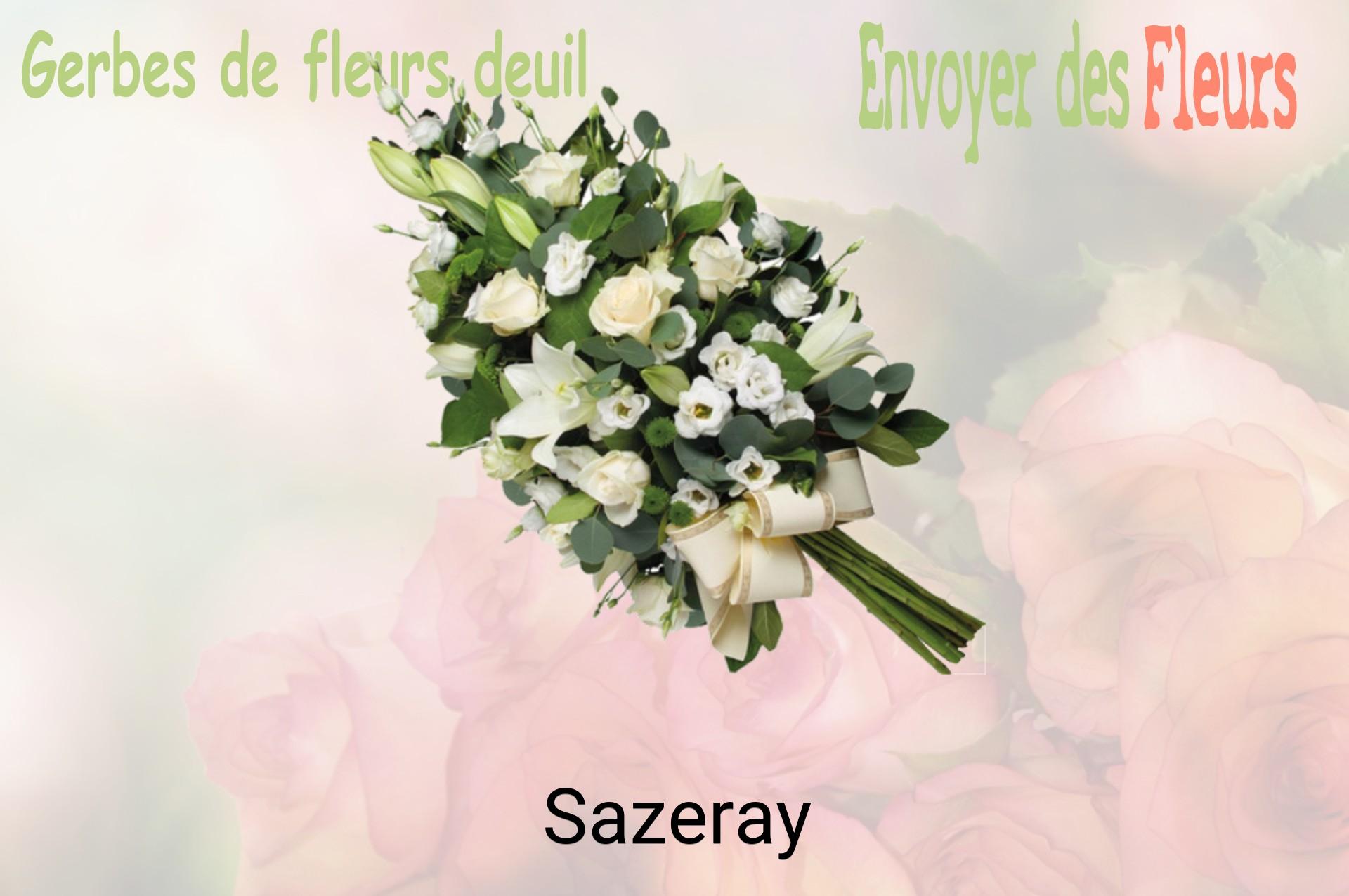Gerbe de fleurs de deuil livrée à Sazeray